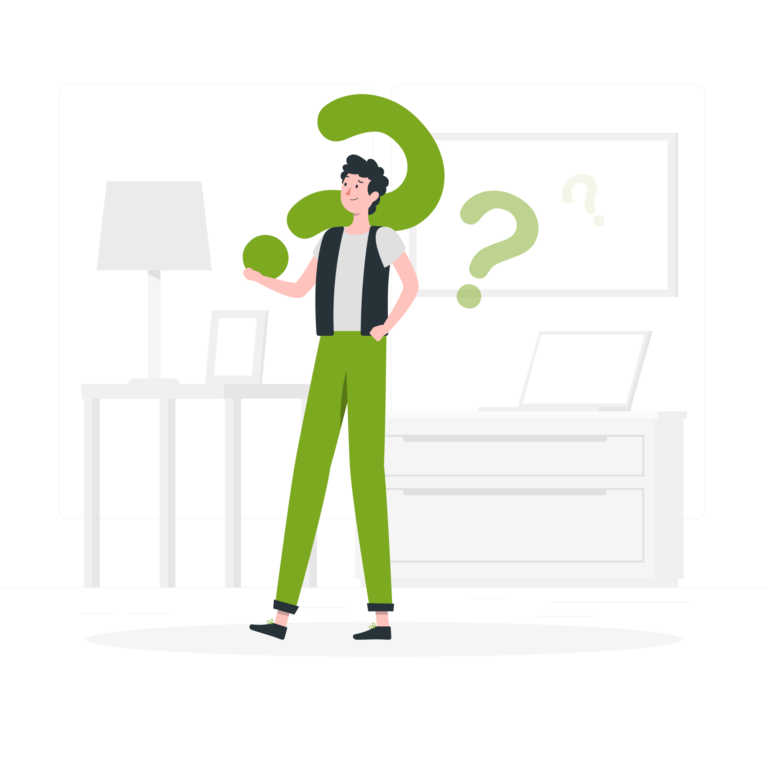 Illustration monsieur qui se pose des questions